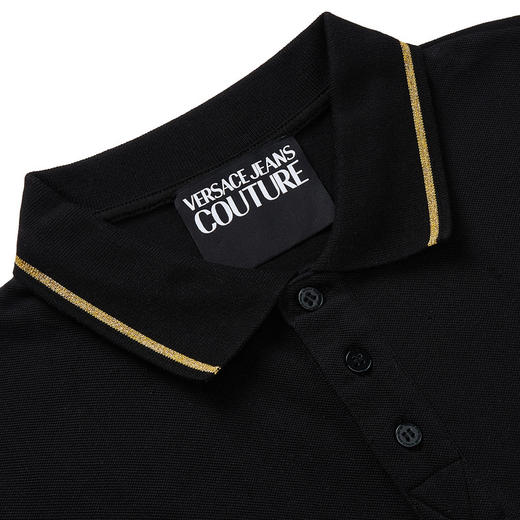 VERSACE JEANS COUTURE  范思哲 奢华金线刺绣休闲翻领上衣男士短袖POLO衫 74GAGT06 CJ01T 商品图3