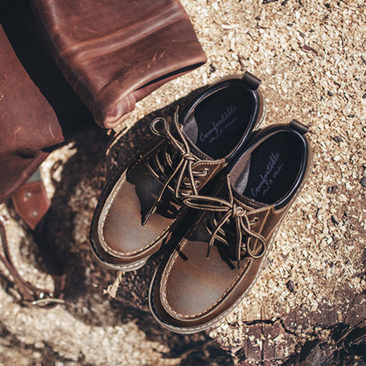 【复古疯马牛皮 风格粗犷复古 耐磨耐造】马登美式复古休闲橡胶大底工装鞋 商品图1