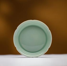 谷雨山房 翠青釉 葵口杯托