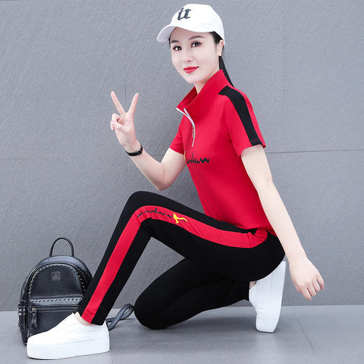 纯棉立领韩版云顶服两件套休闲运动套装TR-HYL2183 商品图2