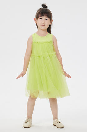 jnby  23年夏款  纯色优雅细纱无袖连衣裙  1N5G13810