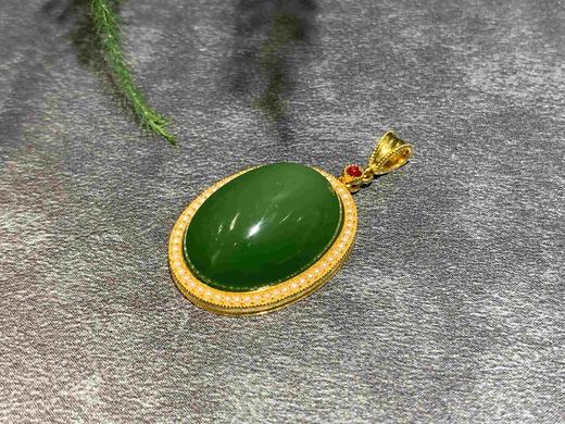 【御珠宫坊】金镶碧玉吊坠 商品图0