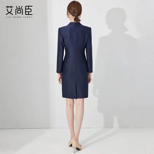 藏青色西装洋装女春季高级感正式场合职业套装裙气质修身包臀裙 商品图4