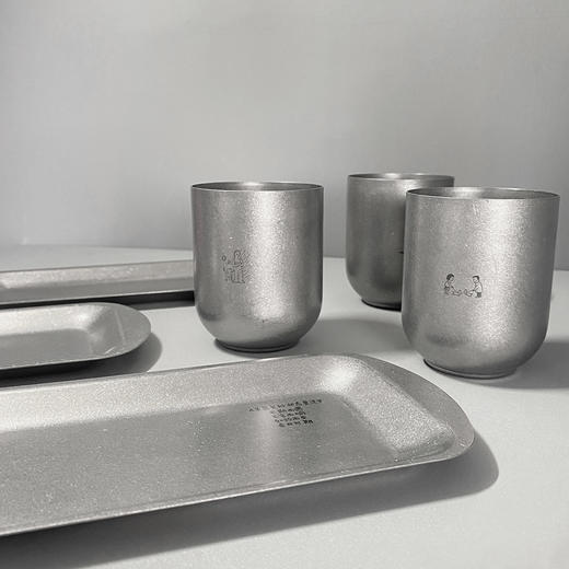 小林漫画 复古不锈钢杯子 随手杯托盘套装 商品图1