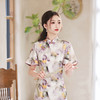 春夏新款，印花修身提花丝绸中长款旗袍XL-23133 商品缩略图2