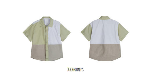 jnby  23年夏款  棉麻撞色拼接短袖衬衣 1N5211940 商品图12