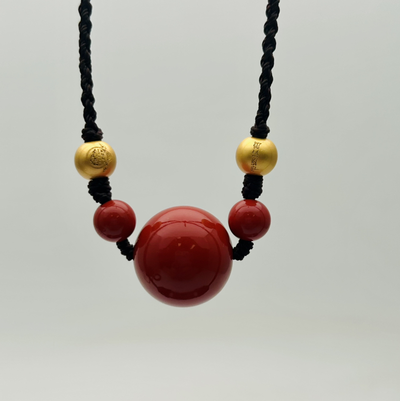 朱砂挂坠-双色配珠