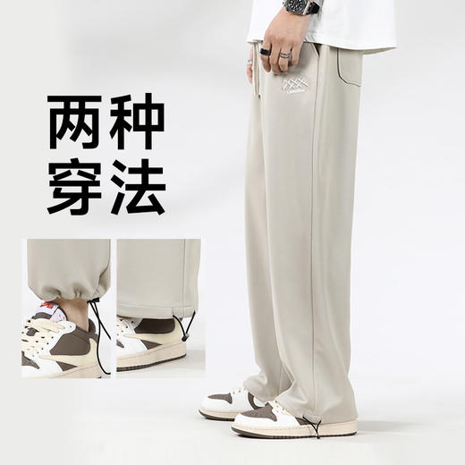 一口价【新款DQ】350斤大码男装薄款阔腿裤直筒裤宽松弹力休闲运动裤加肥加大长裤夏季透气 商品图1