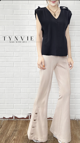 TYNVIE 翻袖廓形马甲-藏青色