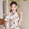 春夏新款，印花修身提花丝绸中长款旗袍XL-23133 商品缩略图1