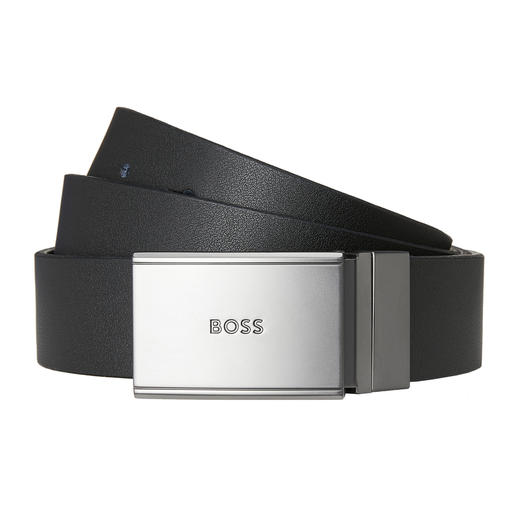 HUGO BOSS SS23 雨果博斯 男士经典板扣双面腰带皮带礼盒装 黑色 50481175 商品图2