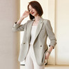 罗蒙春秋小西装外套女士双排扣商务通勤宽松版单西服上衣外套 商品缩略图4