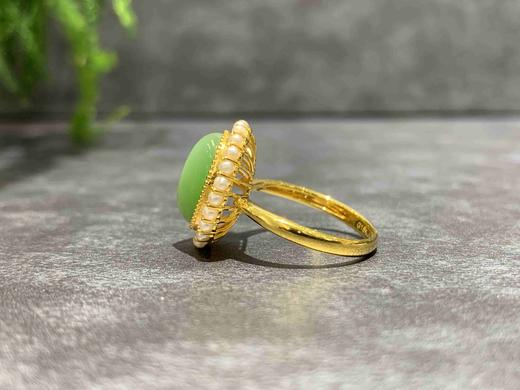 【御珠宫坊】金镶碧玉戒指 商品图0