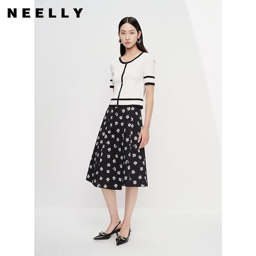 NEELLY纳俪商场同款夏季新款碎花不规则半身裙女中长款A字裙百搭N23043E01098 商品图1