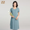 佐尔美夏季新款 提花缎桑蚕丝真丝短袖圆领小碎花连衣裙女E22LS31 商品缩略图1