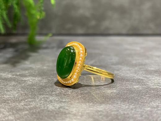 【御珠宫坊】金镶碧玉戒指 商品图0