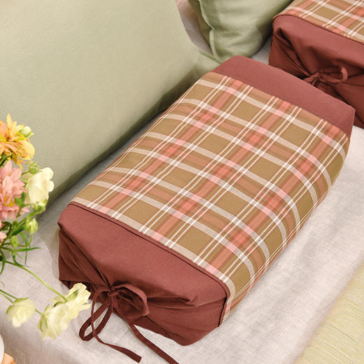 英伦格纹系列荞麦壳枕头全荞麦壳成人护颈枕 商品图1