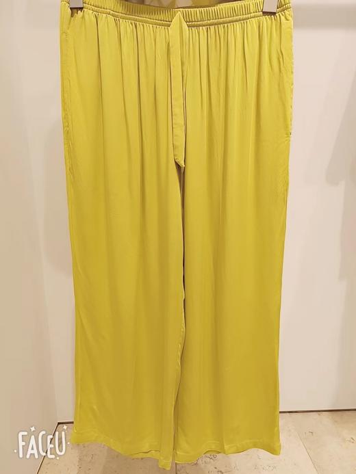 秋鹿梭织人棉贡缎印花圆领插肩短袖八分裤女套 家居服 睡衣 商品图2