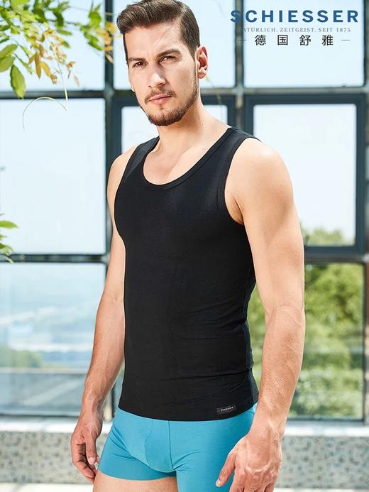 SCHIESSER 德国舒雅铂雅男士超细莫代尔透气修身单件背心95/0138V 商品图0