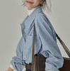 HVAERICE本期B入颜值衬衫 秋季新款蓝色条纹宽松垂感衬衣上衣 商品缩略图0