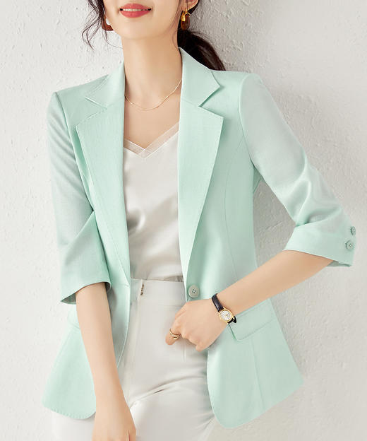 职业通勤，气质时尚OL休闲百搭修身薄款七分袖小西装外套女WLZD-2305506 商品图1