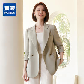 罗蒙春秋小西装外套女士双排扣商务通勤宽松版单西服上衣外套