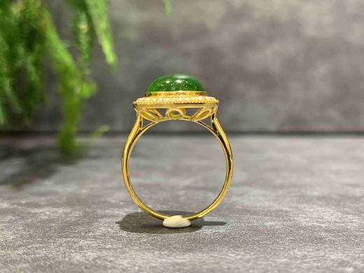 【御珠宫坊】金镶碧玉戒指 商品图5