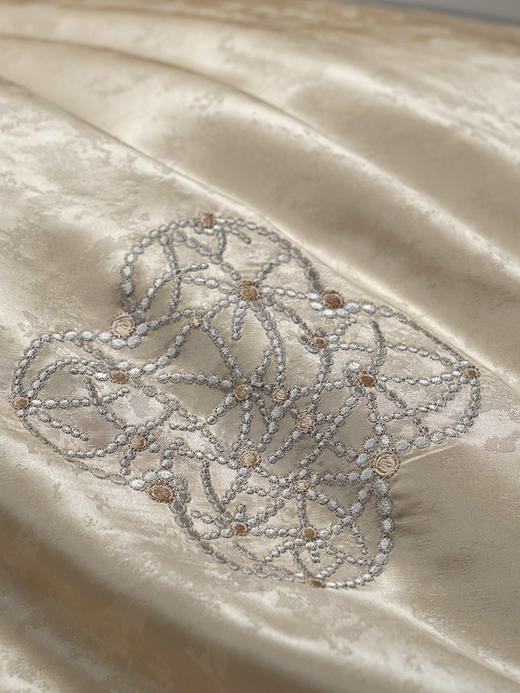 whinny/惠谊 现代新中式滑爽真丝丝绵染色提花四件套 星辰大海 商品图3