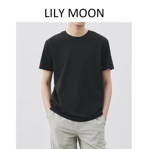 【夏季定制】LILY MOON情侣款天丝汉麻V领圆领气质休闲纯色短袖T恤（全部‘’现货 商品图8