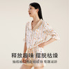 金三塔真丝 趣味条纹 短袖两件套睡衣女100%桑蚕丝印花家居服  YSFCA409 商品缩略图2