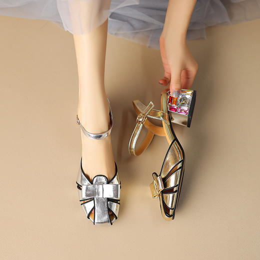 春季新款，里外全皮粗跟凉鞋HCY-3473 商品图7