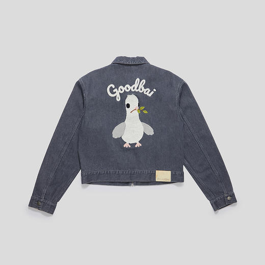 GOODBAI GOODEES链条绣牛仔洗水短夹克 商品图2