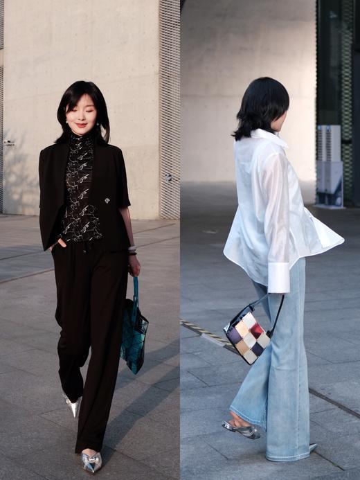 2023时尚潮流「穆勒拖」头层牛皮金属皮、真丝皮春夏凉拖鞋，轻奢篙档显质感，时尚与舒适兼具，skp奢品牌代工厂定制 2厘米跟高 手感细腻丝滑 光泽篙级优雅 超软羊皮里（银色/黑色 ） 商品图4