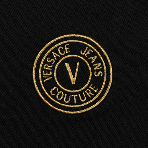 VERSACE JEANS COUTURE  范思哲 奢华金线刺绣休闲翻领上衣男士短袖POLO衫 74GAGT06 CJ01T 商品图4