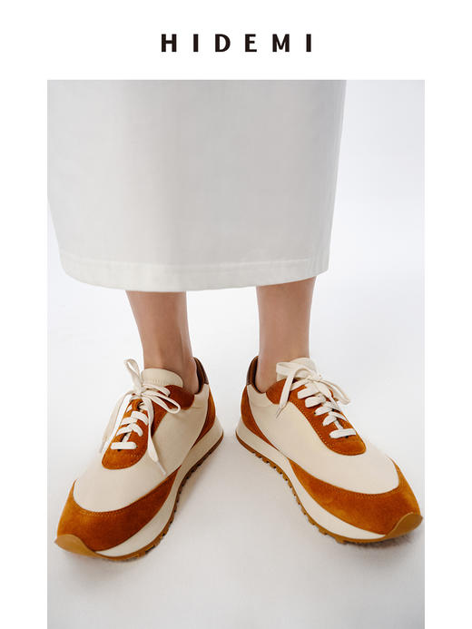 HIDEMI 极简小羊皮拼接boy sneaker 小男孩球鞋 商品图0