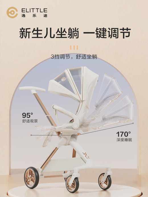 【分销专属链接】逸乐途C3遛娃婴儿推车溜娃神器轻便可折叠可坐可躺婴儿车 商品图3