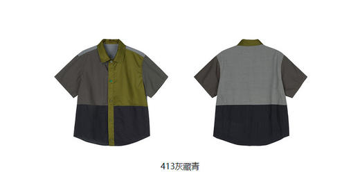 jnby  23年夏款  棉麻撞色拼接短袖衬衣 1N5211940 商品图13