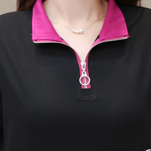 宽松时尚，POLO领小衫长款休闲气质束脚裤两件套QYM-CR-SD5855-L 商品图3