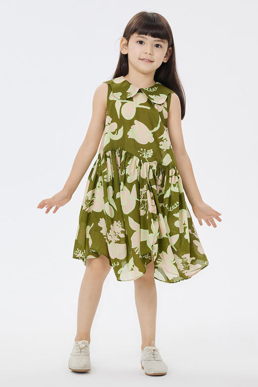 jnby  23年夏款   长绒棉府绸原创印花无袖连衣裙  1N5G14280 商品图0