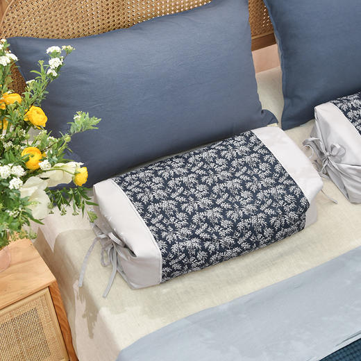 靛蓝雪松系列荞麦壳枕头高端全荞麦成人护颈枕 商品图0