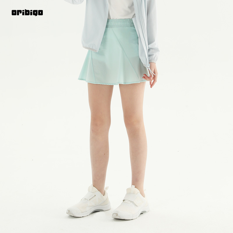 【清仓 不退换】Oribigo女童假两件半裙 | 干爽透气、轻薄舒适、A型版型、显身高比例、易穿搭【HZ】