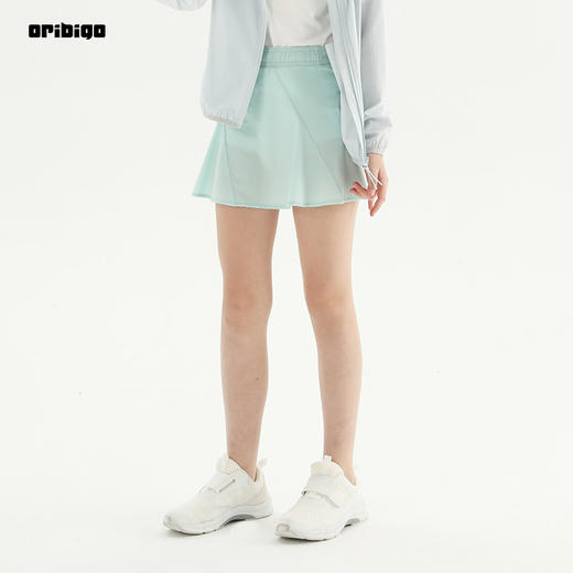 【清仓 不退换】Oribigo女童假两件半裙 | 干爽透气、轻薄舒适、A型版型、显身高比例、易穿搭【HZ】 商品图0