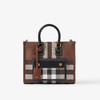 BURBERRY 巴宝莉 女士 Freya 格纹拼皮革迷你芙蕾雅托特包 格子 8069661 A9011 商品缩略图0