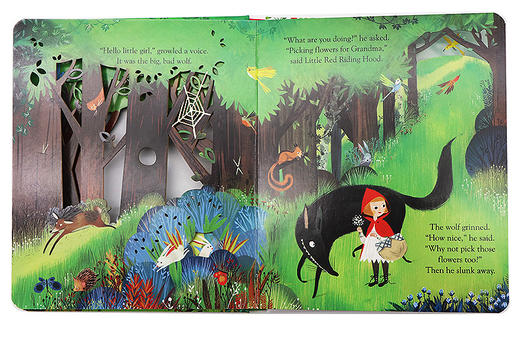 英文原版 Peep Inside a Fairy Tale Boxed set 偷偷看里面童话故事4册盒装 睡美人 小红帽 美女与野兽 灰姑娘 纸板翻翻书 英文版 商品图3