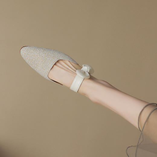 清新田园风，千鸟格纹尖头蝴蝶结拖鞋MT-ML8286 商品图10