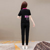宽松时尚，POLO领小衫长款休闲气质束脚裤两件套QYM-CR-SD5855-L 商品缩略图2