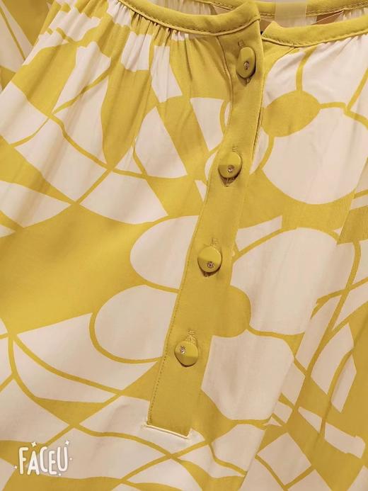 秋鹿梭织人棉贡缎印花圆领插肩短袖八分裤女套 家居服 睡衣 商品图4