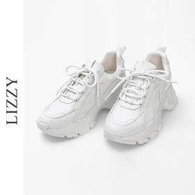 LIZZY 时尚休闲牛皮鞋橡胶底百搭洋气通勤老爹鞋7809