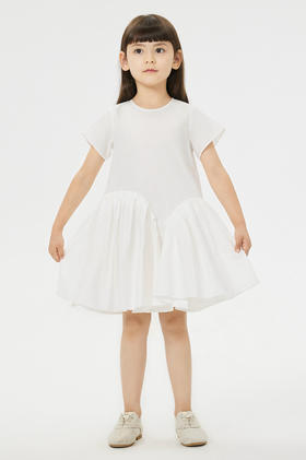 jnby  23年夏款  弹力全棉高密府绸短袖连衣裙  1N4G13880