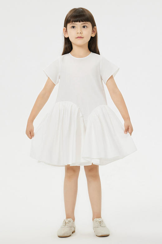 jnby  23年夏款  弹力全棉高密府绸短袖连衣裙  1N4G13880 商品图0